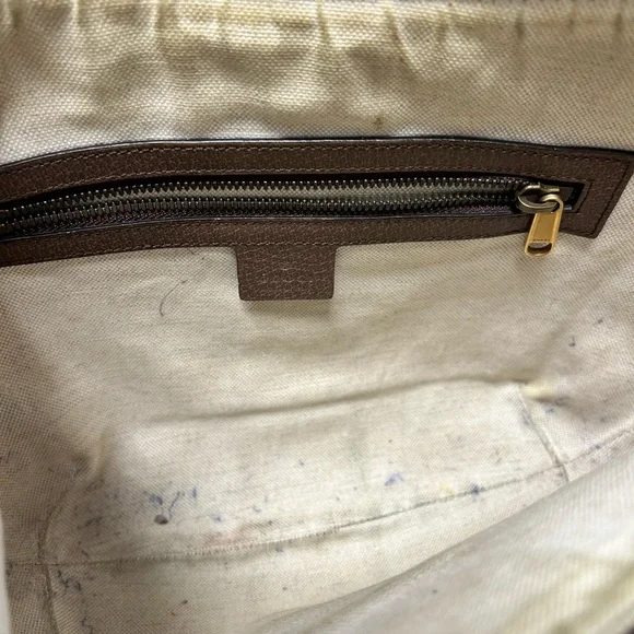 Gucci Beige and Brown Ophidia GG Shoulder Bag with Red and Green Stripe - Picture 13 of 16